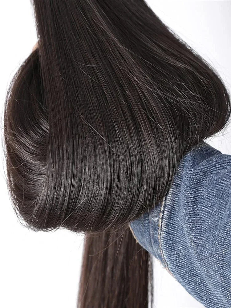 Mossily Brazilian Straight Hair – Extensions Cheveux Humains Remy 100% Naturels, Double Weft, Lisses & Soyeux