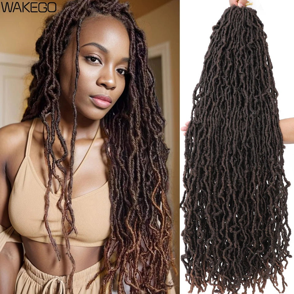 Wakego Faux Locs Crochet Hair – Soft Locs 14/18/24’’ – Extensions Tressées 9 Couleurs