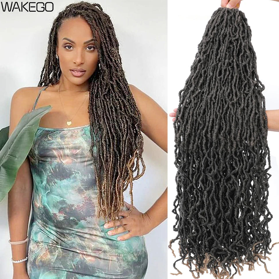 Wakego Faux Locs Crochet Hair – Soft Locs 14/18/24’’ – Extensions Tressées 9 Couleurs
