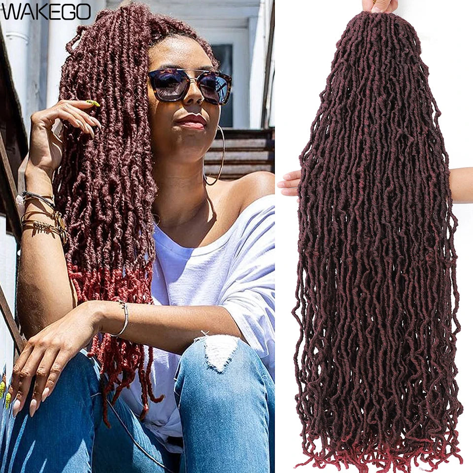 Wakego Faux Locs Crochet Hair – Soft Locs 14/18/24’’ – Extensions Tressées 9 Couleurs